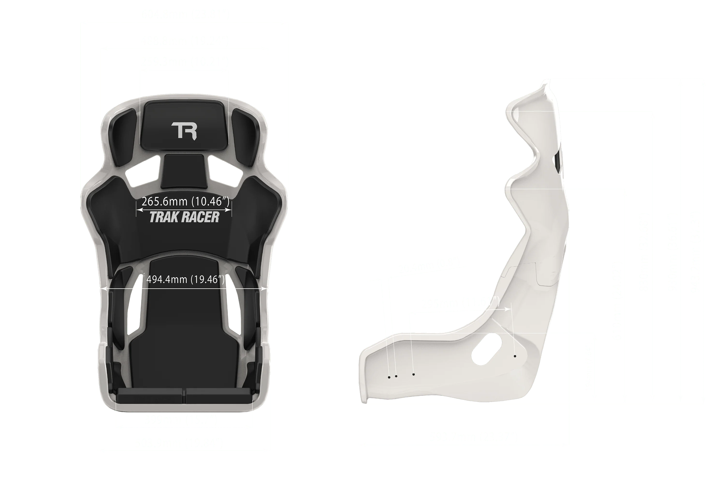 TR Series GT Pro Racing Seat - Fiberglass Grey - Image 5